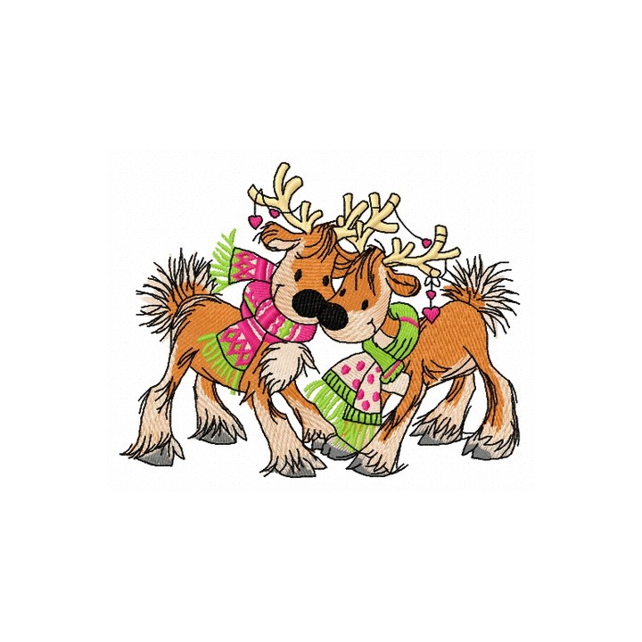 Deer's date embroidery design - Embroidery Design