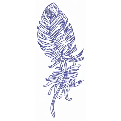 Preview of Feather 46 embroidery design, showcasing intricate feather details suitable for various fabric projects.
