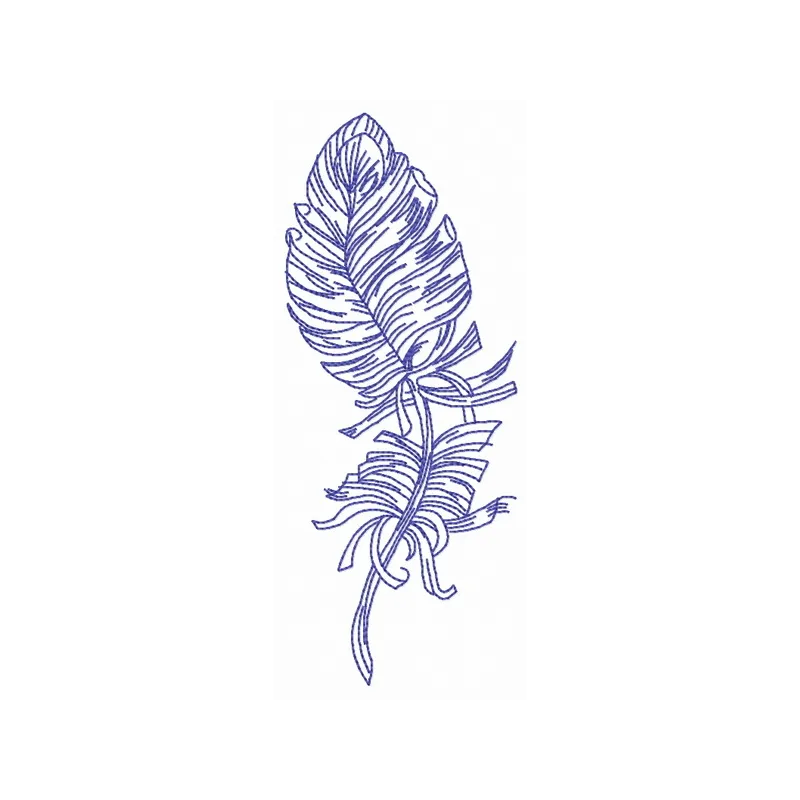 Preview of Feather 46 embroidery design, showcasing intricate feather details suitable for various fabric projects.