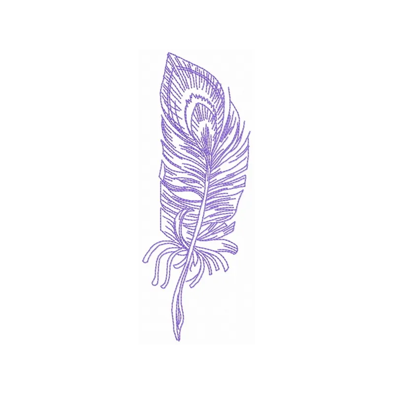 Feather 45 embroidery design showcasing delicate feather motifs ideal for embellishing clothing and accessories.