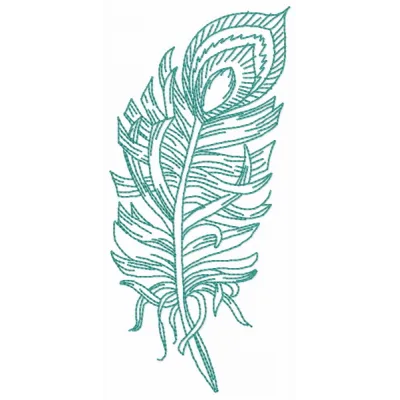 Feather 44 embroidery design preview showcasing intricate feather details for creative stitching projects.