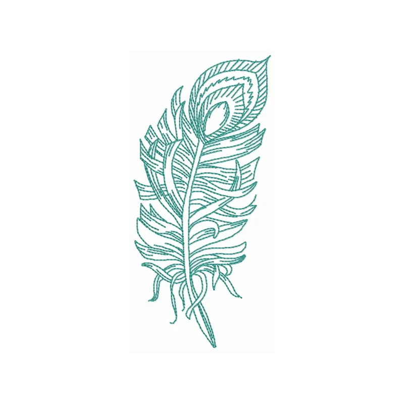 Feather 44 embroidery design preview showcasing intricate feather details for creative stitching projects.