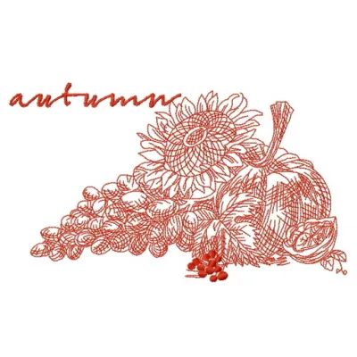Preview of Autumn Gifts 2 embroidery design featuring colorful fall motifs for seasonal stitching projects.