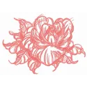 Rose flower sketch embroidery design showcasing intricate floral details, perfect for stitching on various fabrics.