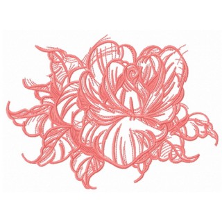 Rose flower sketch embroidery design - Embroidery Design
