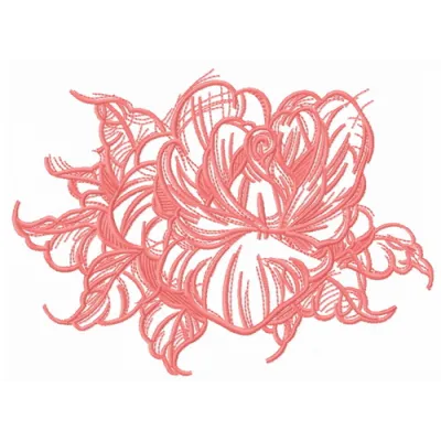 Rose flower sketch embroidery design showcasing intricate floral details, perfect for stitching on various fabrics.