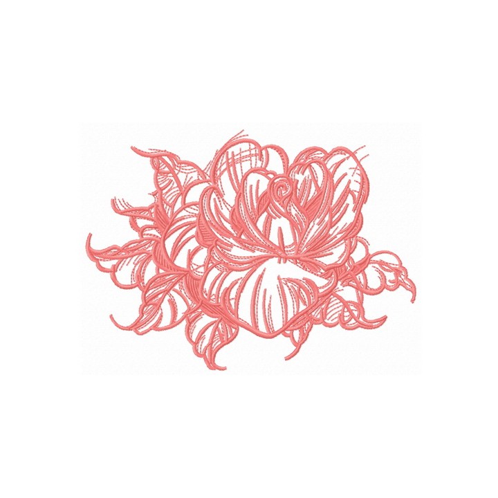 Rose flower sketch embroidery design - Embroidery Design