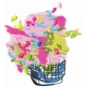 Expressionist's bouquet embroidery design showcasing vibrant floral motifs for creative stitching projects.