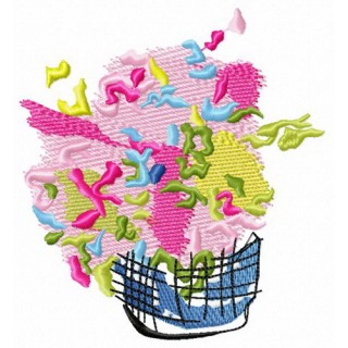 Expressionist's bouquet embroidery design - Embroidery Design