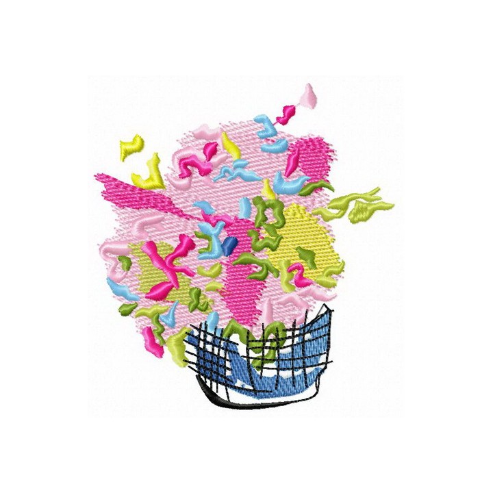 Expressionist's bouquet embroidery design - Embroidery Design