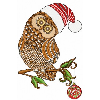 Christmas owl 5 embroidery design - Embroidery Design