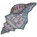 Preview of the Mosaic Sea Shell 3 embroidery design, showcasing a beautiful nautical motif for stitching.