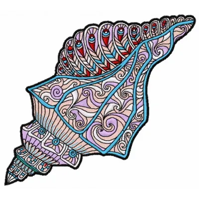 Preview of the Mosaic Sea Shell 3 embroidery design, showcasing a beautiful nautical motif for stitching.