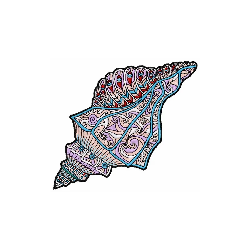 Preview of the Mosaic Sea Shell 3 embroidery design, showcasing a beautiful nautical motif for stitching.