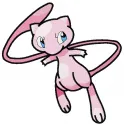 Mew embroidery design featuring the beloved Pokémon character, ideal for stitching on t-shirts and hoodies.