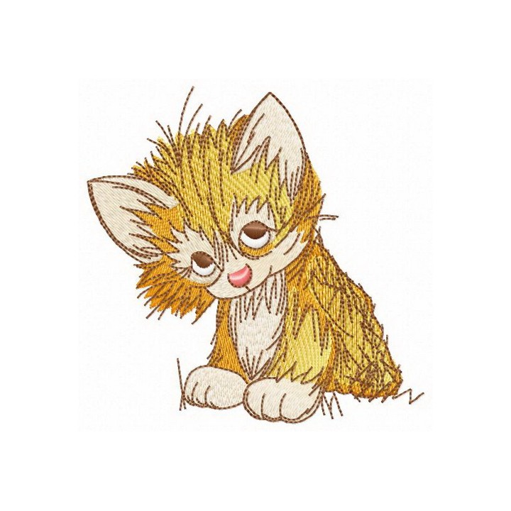 Cunning kitten embroidery design - Embroidery Design