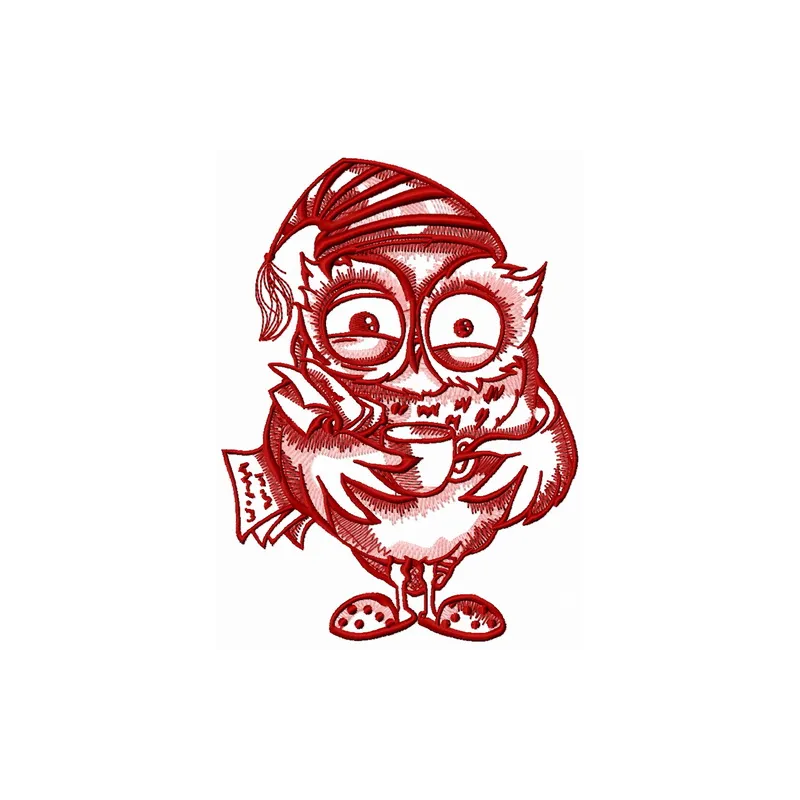 Charming owl embroidery design titled 'Monday Morning 2', showcasing delightful details for creative stitching projects.
