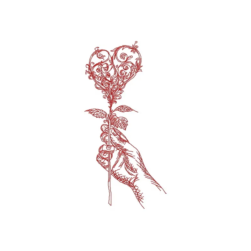Preview of the 'Love symbol in your hand 2' embroidery design, perfect for Valentine's Day projects and gifts.