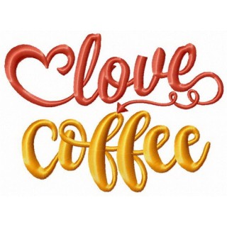 Love coffee embroidery design - Embroidery Design