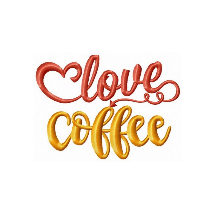 Love coffee embroidery design - Embroidery Design