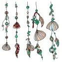 Preview of a sea shell decoration embroidery design showcasing intricate nautical motifs for creative stitching.
