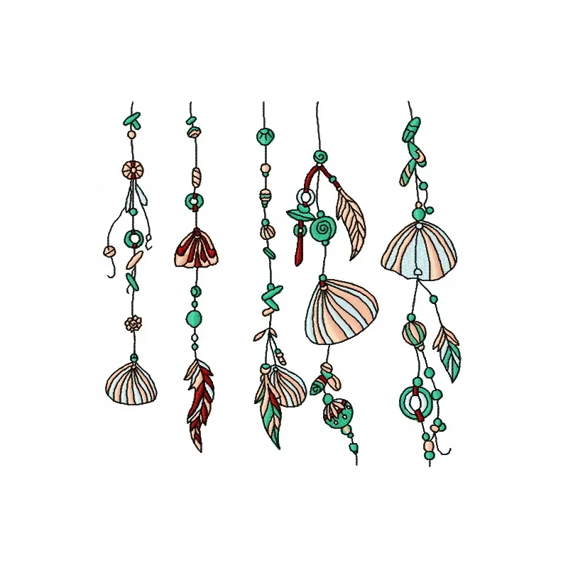 Preview of a sea shell decoration embroidery design showcasing intricate nautical motifs for creative stitching.