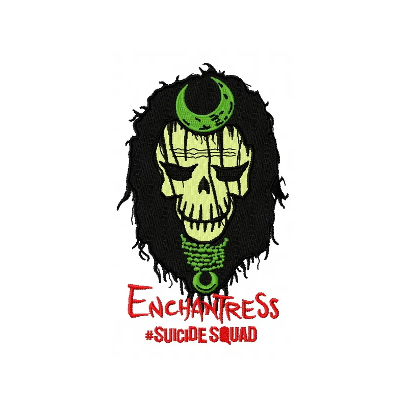 Preview of the Suicide Squad Enchantress embroidery design for creative stitching projects.
