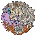 Preview of the Romantic Horse 3 embroidery design, showcasing a beautifully stitched horse motif for creative projects.