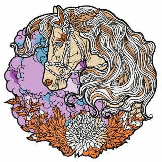 Romantic horse 3 embroidery design - Embroidery Design