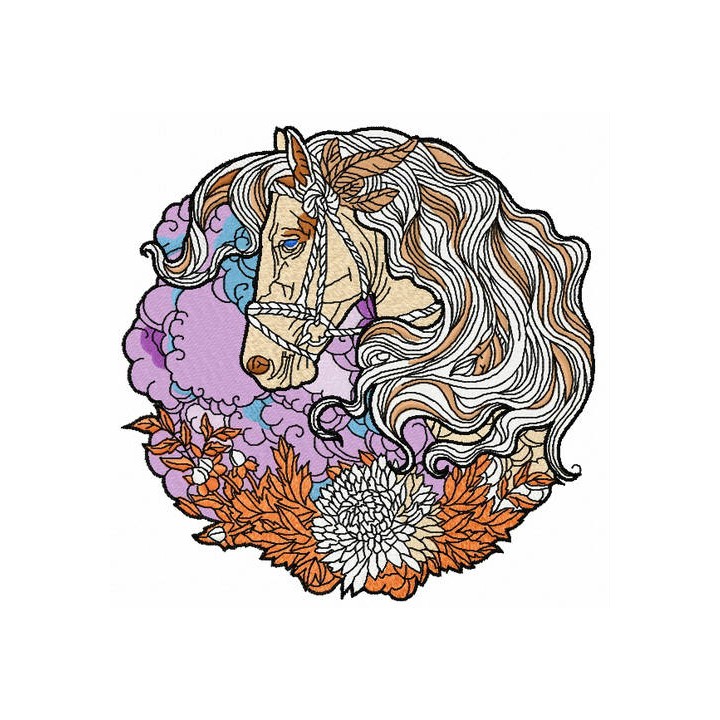 Romantic horse 3 embroidery design - Embroidery Design
