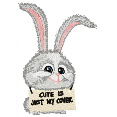 Embroidery design preview of 'Cute is Just My Cover' from The Secret Life of Pets collection.