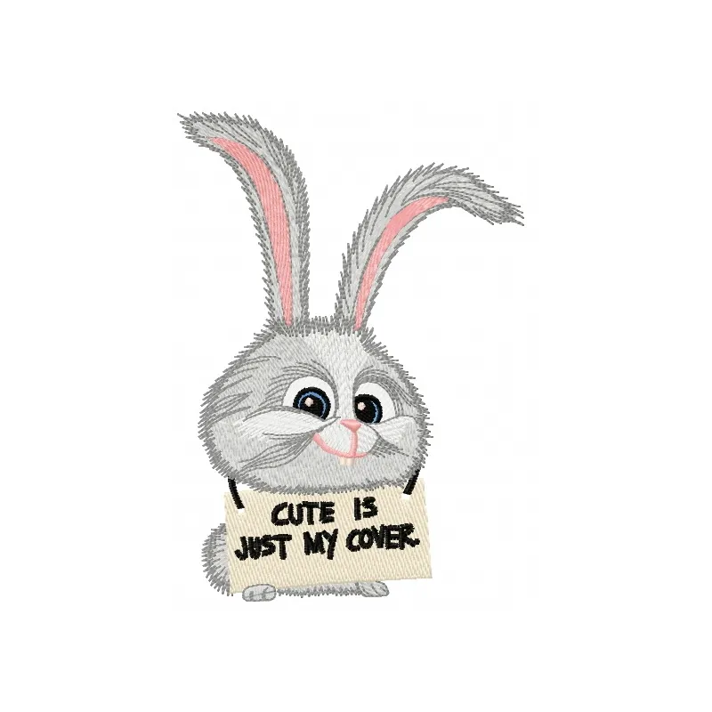 Embroidery design preview of 'Cute is Just My Cover' from The Secret Life of Pets collection.