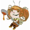 Honey fairy 3 embroidery design featuring a whimsical fairy motif, perfect for stitching on t-shirts and tote bags.