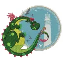 Preview of Elliott the Dragon 4 embroidery design featuring a whimsical dragon motif for creative stitching projects.