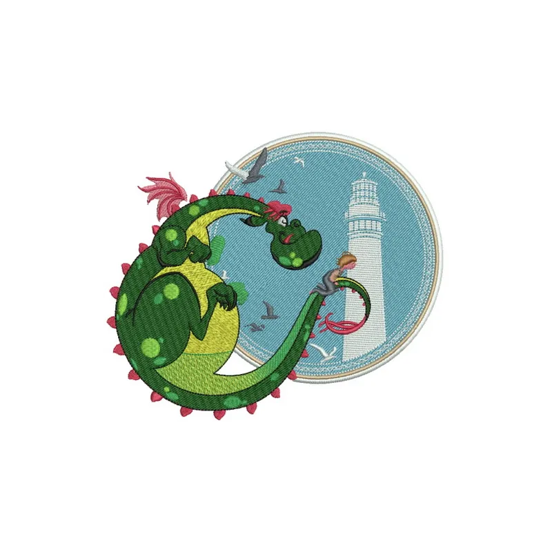 Preview of Elliott the Dragon 4 embroidery design featuring a whimsical dragon motif for creative stitching projects.