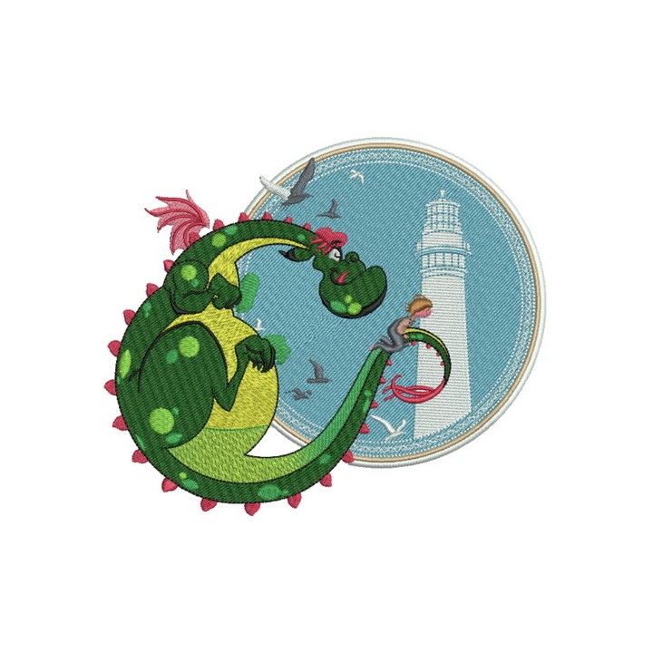 Elliott the Dragon 4 embroidery design - Embroidery Design