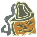 Preview of the Scary Pumpkin 4 embroidery design, featuring a spooky jack-o'-lantern for Halloween projects.