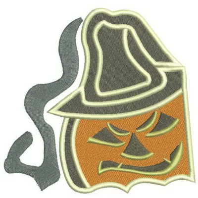 Preview of the Scary Pumpkin 4 embroidery design, featuring a spooky jack-o'-lantern for Halloween projects.