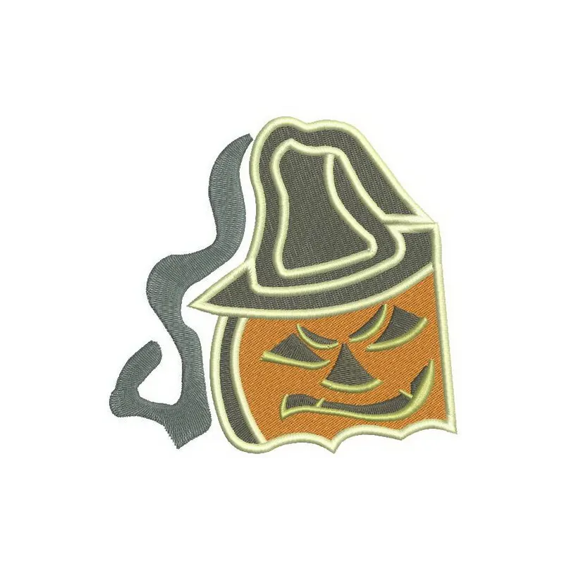 Preview of the Scary Pumpkin 4 embroidery design, featuring a spooky jack-o'-lantern for Halloween projects.