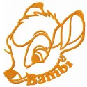 Embroidery design featuring the beloved Disney character Bambi, perfect for stitching on t-shirts or baby onesies.