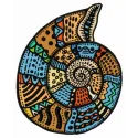 Mosaic sea shell embroidery design showcasing intricate details, perfect for nautical-themed projects.