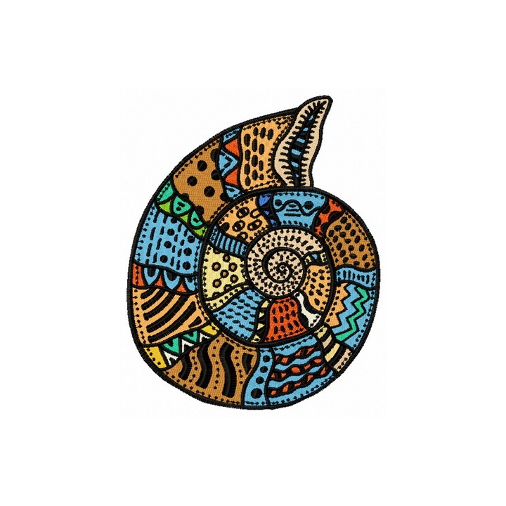 Mosaic sea shell embroidery design - Embroidery Design
