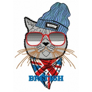 British cat embroidery design - Embroidery Design