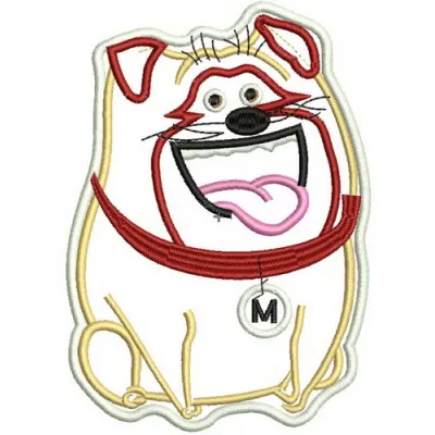Mel applique embroidery design from The Secret Life of Pets, showcasing a playful character perfect for stitching on kids' a…