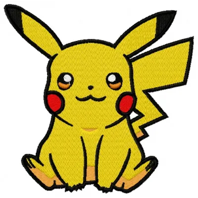 Pikachu 2 embroidery design showcasing a cute Pikachu motif ideal for stitching on t-shirts and baby onesies.