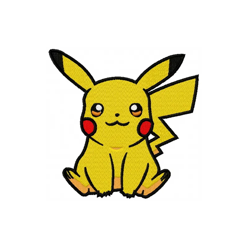 Pikachu 2 embroidery design showcasing a cute Pikachu motif ideal for stitching on t-shirts and baby onesies.