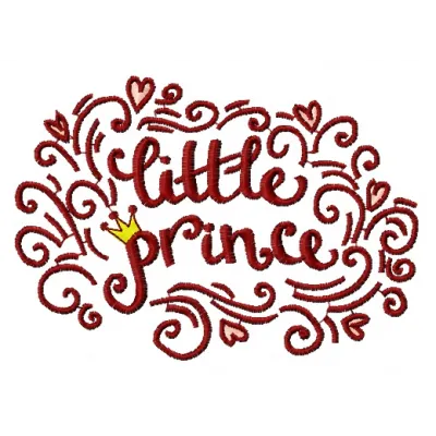 Little prince embroidery design featuring a whimsical quote, ideal for embellishing t-shirts and pillows.