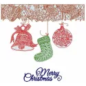 Preview of Christmas decorations 5 embroidery design featuring festive motifs for holiday stitching projects.