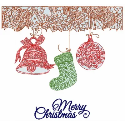 Preview of Christmas decorations 5 embroidery design featuring festive motifs for holiday stitching projects.