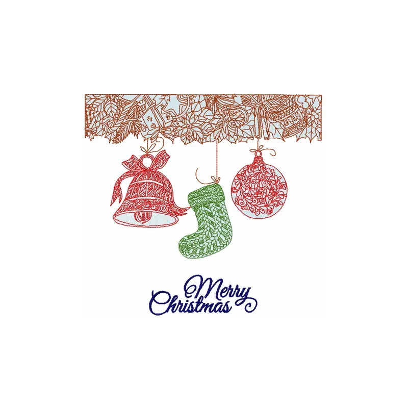 Preview of Christmas decorations 5 embroidery design featuring festive motifs for holiday stitching projects.